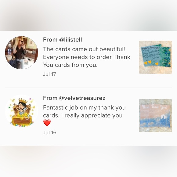 100 Peace Floral Customized to You Thank You Cards - Picture 6 of 6